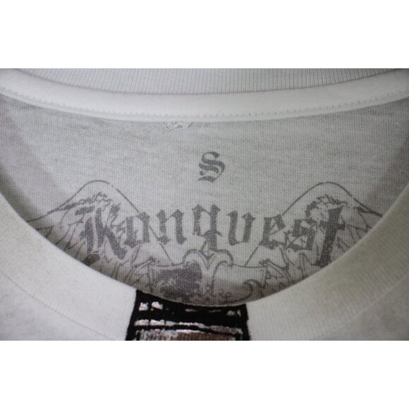 Konquest Mens Small Swarovski Crystals Studded Y2K Style T-Shirt NEW A1577 - Picture 6 of 8
